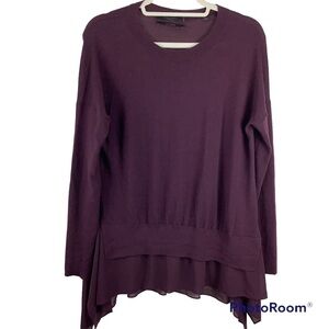 All Saints Purple Libby Crewneck Wool Sweater Size Medium